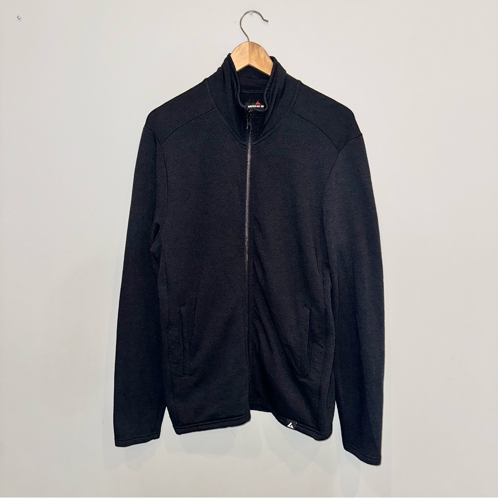 American Giant Black Zip Up Sweater